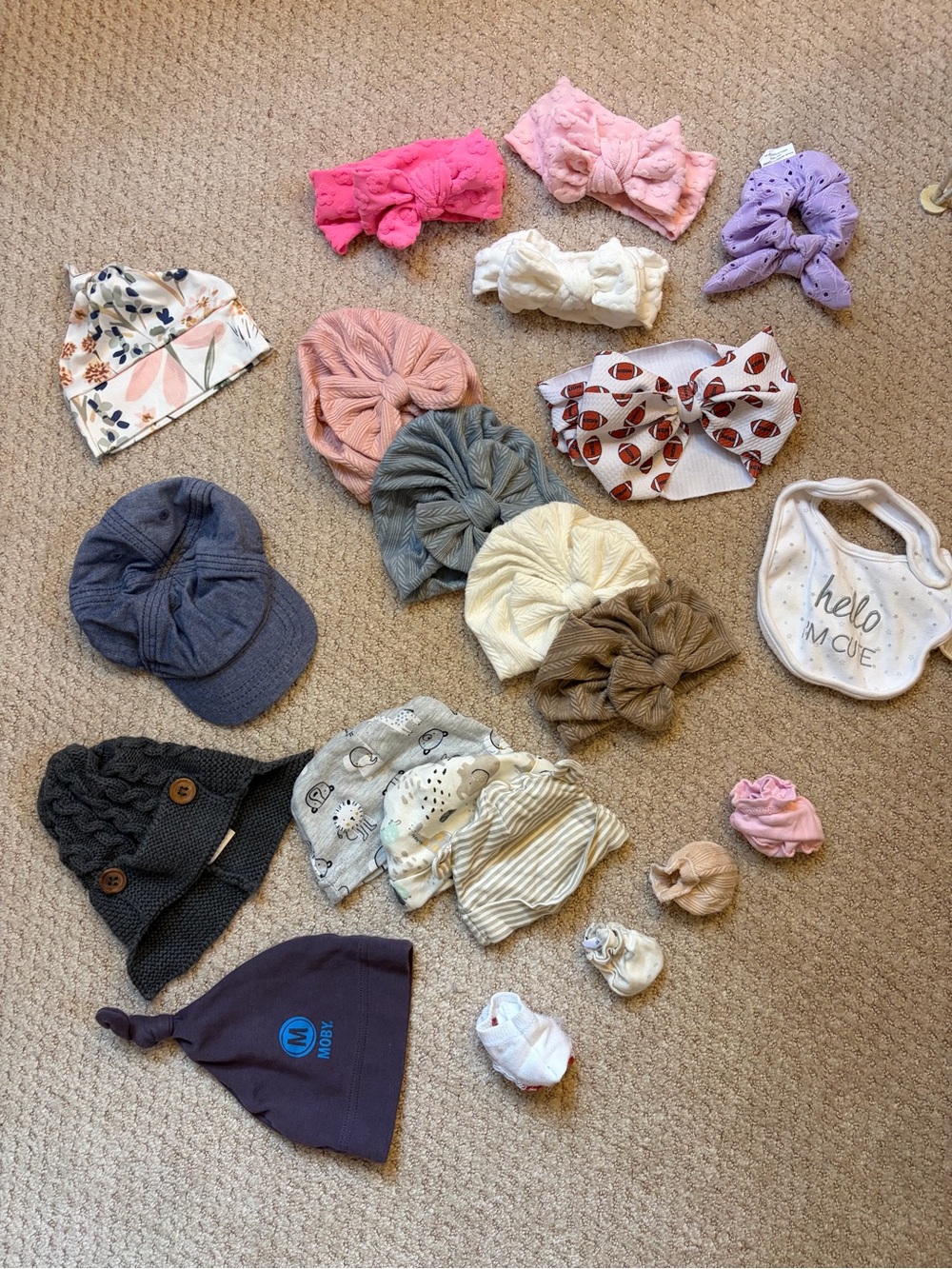 21-Piece Infant Accessory Bundle: Caps, Headbands, & More
